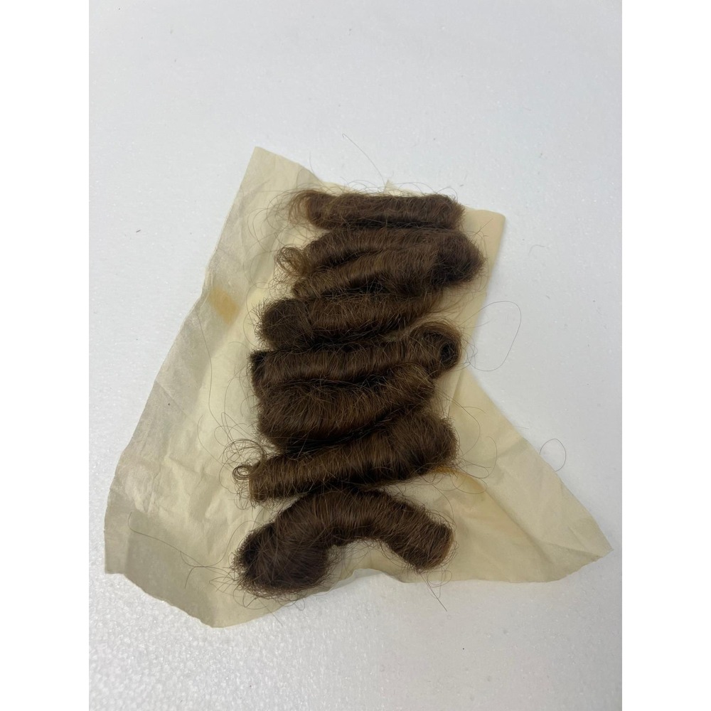 Natural Brown Human Hair Curls Ringlets Set Vintage Doll Making Hairpiece Wig